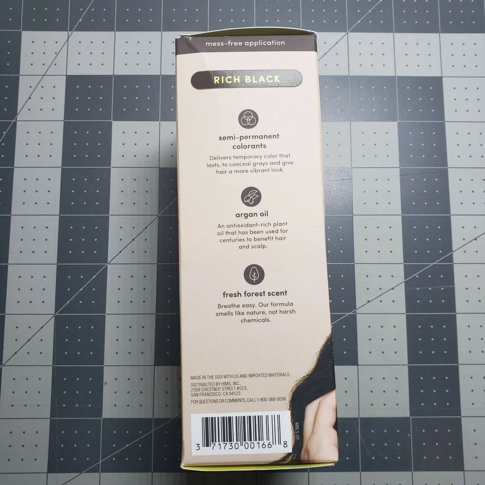 HIMS‎ Hair Color Conditioner Men 5oz Rich Black Semi-Permanent Under Cover Argan